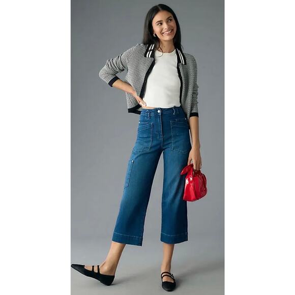 Anthropologie Denim - Anthropologie Maeve Carpenter High-Rise Crop Jeans Denim Dark Size 25